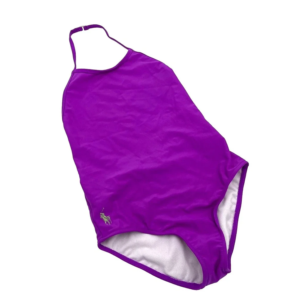 Polo Ralph Lauren Girl's Bathing Suit Swimwear Swim II Halter Top 4/4T Purple